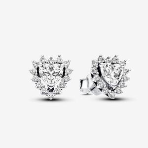 Pandora sparkling heart halo stud earrings